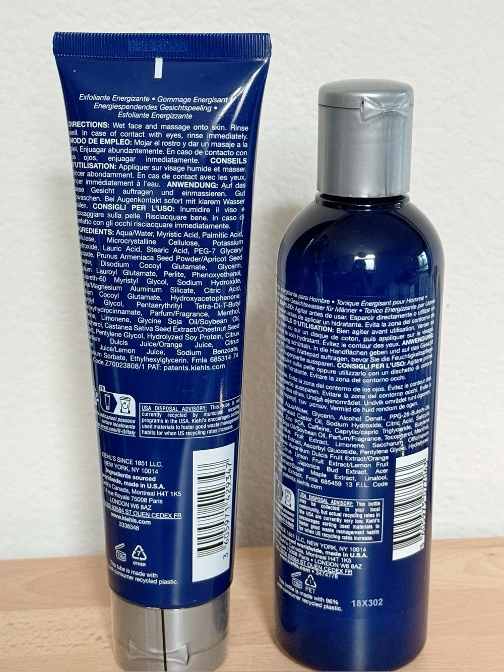 Kiehl's Men's Skincare set - Facial Scrub & toner